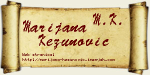Marijana Kezunović vizit kartica